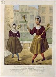 Madame Vestris et M. Liston dans leur duo Achetez un balai, pub. par Ingrey & Madeley, 1826