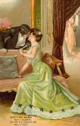 Homme embrassant une femme