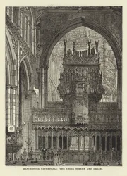 Cathédrale de Manchester, grille du chœur et orgue