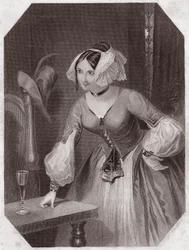 Marie (La Nuit des Rois) - dans - "Galerie des femmes de Shakespeare, collection de quarante-cinq portraits sérieux par les premiers artistes de Londres, enrichie de notices critiques et littéraires" vers 1838