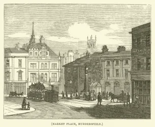 Place du marché, Huddersfield (gravure)