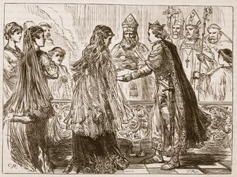 Mariage de Henri Ier et Mathilde, illustration de Cassells Illustrated History of England