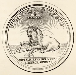 Sceau maçonnique, tiré de « The History of Freemasonry, volume III », publié par Thomas C. Jack, Londres, 1883