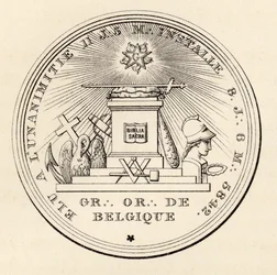 Sceau maçonnique, tiré de «The History of Freemasonry, volume III», publié par Thomas C. Jack, Londres, 1883