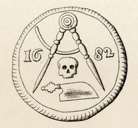 Sceau maçonnique des Charpentiers de Maestricht, daté de 1682, de 