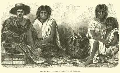 Indiens mendiants de village du Mexique
