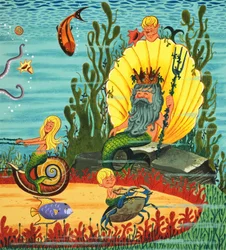 Mermaid Folk (gouache sur papier)