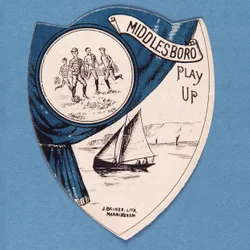Middlesboro Jouez, carte Baines en forme de bouclier, 1888-89