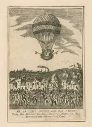 Ascension de M. Sadler avec le capitaine Paget depuis les Mermaid Gardens, Hackney