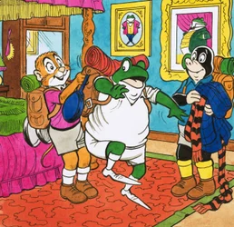 M. Toad se préparant pour une randonnée