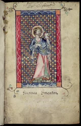 Saint Edmond, miniature du Psautier de Macclesfield, Usage de Sarum, East Anglia, vers 1330