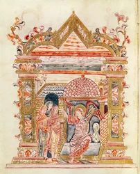 Les Saintes Femmes au Tombeau, du Missel de Robert de Jumièges, c.1016