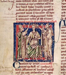 Ms 6712 (A.6.89) fol.126v Guillaume II (vers 1057-1100) miniature de Flores Historiarum, par Matthew Paris, 1250-52