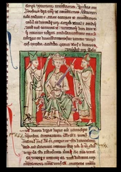 Ms 6712 (A.6.89) fol.133r Roi Étienne (vers 1097-1154) miniature de Flores Historiarum, par Matthew Paris, 1250-52