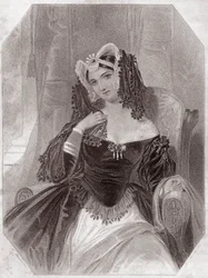 Olivia (La Nuit des Rois) - dans - "Galerie des femmes de Shakespeare, collection de quarante-cinq portraits sérieux par les premiers artistes de Londres, enrichie de notices critiques et littéraires" vers 1838