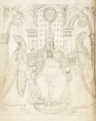 Page opposée de la Vie de William of Wykeham par Thomas Martin, Londres 1597