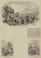 Penclawdd et ses ramasseurs de coques (gravure)