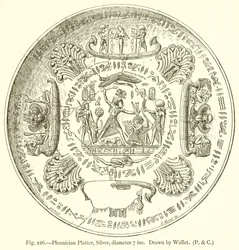 Plat phénicien, argent, diamètre 7 pouces