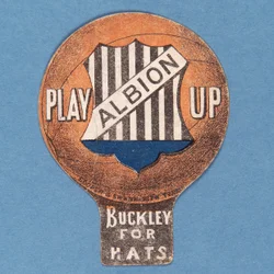 Jouez Albion, carte Baines en forme de ballon de football, 1888-89