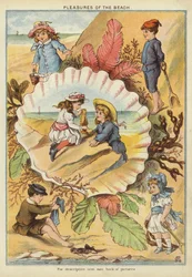 Les plaisirs de la plage (chromolithographie)