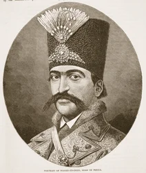 Portrait de Nasser-ed-Deen, Shah de Perse, illustration de Cassells Illustrated History of England