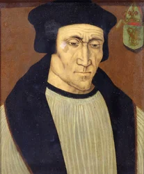 Portrait de Richard Foxe ou Fox (c.1448-1528) évêque de Winchester, Lord Privy Seal de Henri VII et Henri VIII et fondateur du Corpus Christi College, Oxford