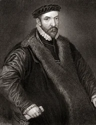 Portrait de Sir Nicholas Bacon des Portraits britanniques de Lodge, 1823