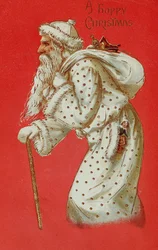 Carte postale représentant le Père Noël, vers 1900