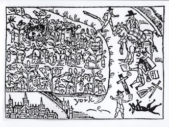 Le prince Rupert (1619-82) se cachant dans un champ de haricots lors de la bataille de Marston Moor le 2 juillet 1644