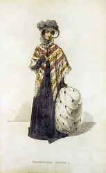 Robe de promenade, planche de mode de l