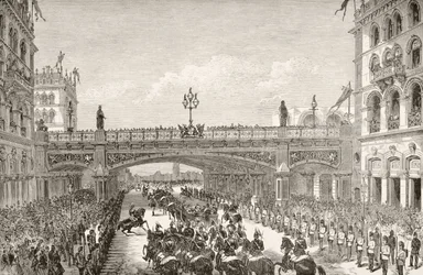 La reine Victoria ouvrant le viaduc de Holborn en 1869, de 