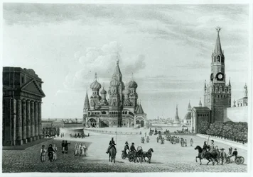 Place Rouge, Moscou, de The Character of the Russians and a Detailed History of Muscovy par Robert Lyall, publié en 1823