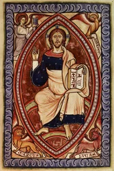 Christ en majesté avec les symboles des évangélistes, du Psautier de Westminster, c.1250