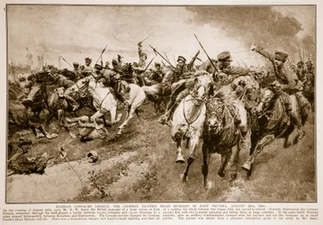Cosaques russes chargeant les hussards de la mort allemands, 1914-19