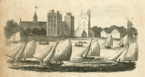 Course de voile sur la Tamise (gravure)