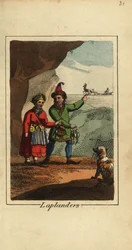 Peuple Sami, Lapons, homme et femme de Laponie