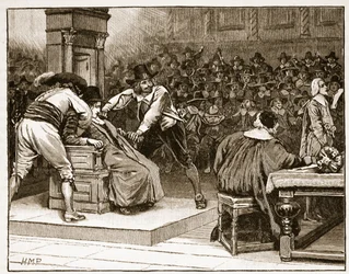 Scène à la Chambre des communes : le président contraint, illustration de Cassells Illustrated History of England