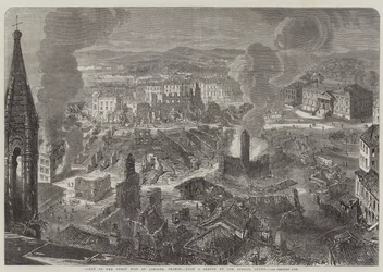 Scène du grand incendie à Limoges, France