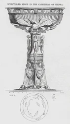 Bénitier sculpté dans la cathédrale de Sienne