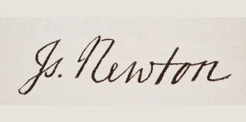 Signature de Sir Isaac Newton, tirée de 