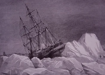 Sir John Franklin, expédition de 1845 pour trouver le passage du Nord-Ouest, le navire Terror bloqué dans la glace