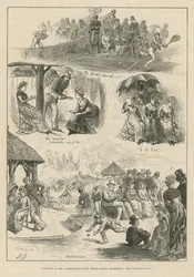 Croquis au match de championnat de tennis sur gazon