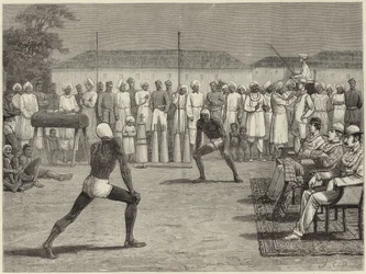 Croquis avec un régiment indigène de Bombay