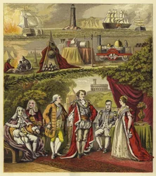 Souverains de la maison de Hanovre; Roi George I, Roi George II, Roi George III, Roi George IV, Roi Guillaume IV, Reine Victoria