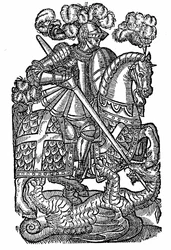 Saint Georges (d. c303), le Chevalier à la Croix Rouge, tuant le Dragon