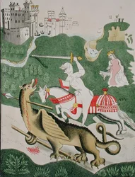 Saint Georges avec le Dragon, de la Chapelle de la Trinité à Stratford Upon Avon, Warwickshire