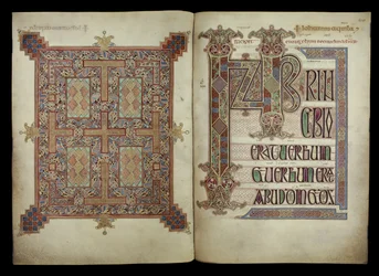 Évangile de saint Jean ; page de tapis et page d