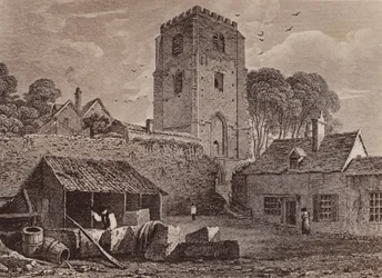 Église Sainte-Marie montrant le vieux mur 1824