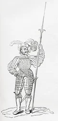 Armure côtelée et gravée, de Old England: A Pictorial Museum, pub. 1847