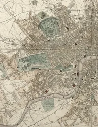 Plan illustré de Londres et de ses environs par Tallis, en commémoration de la Grande Exposition de l